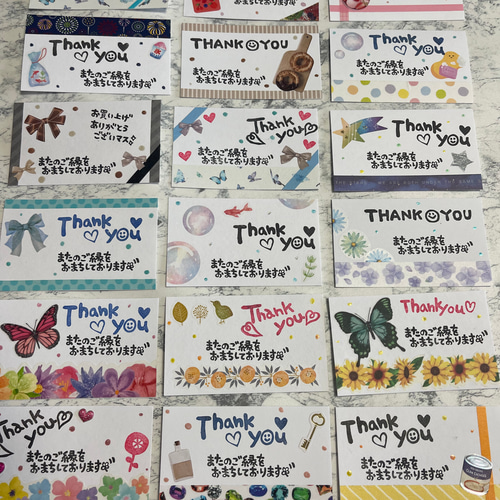 送料無料‼︎サンキューカード♡メッセージカード♡ハンドメイド 50枚