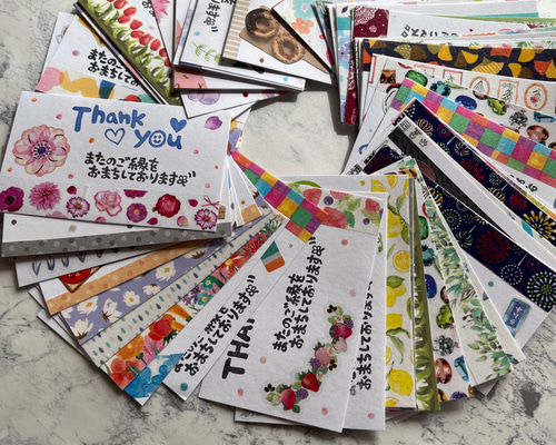 送料無料‼︎サンキューカード♡メッセージカード♡ハンドメイド 50枚
