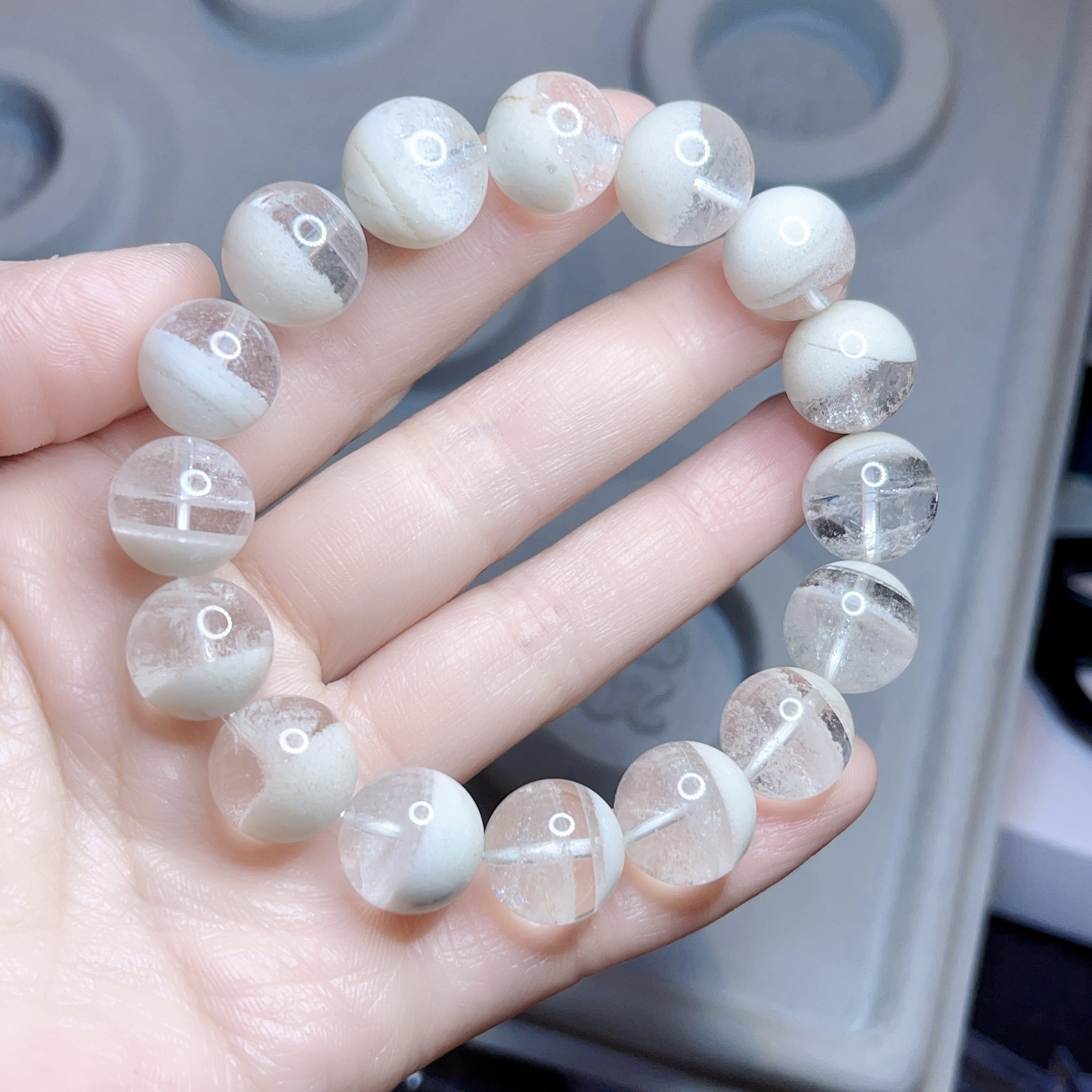 天然】アクアマリン ブレスレット 13.5mm 善き