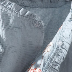 【受注制作】リネンシャツ 刺繍 大人可愛い ナチュラル .ゆったりブラウス.ラミー麻.トップス レデイース 10枚目の画像