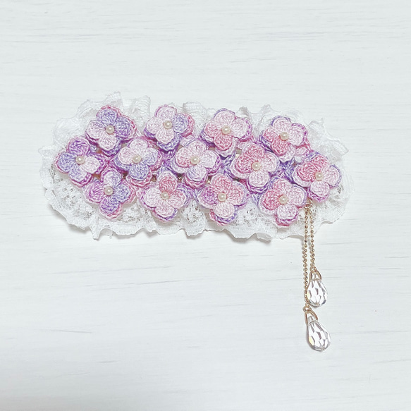 紫陽花のバレッタ 2枚目の画像