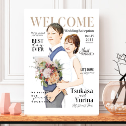 ファッション雑誌の表紙のような 綺麗め・カッコイイ 似顔絵