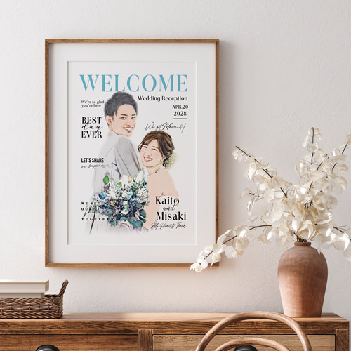 ファッション雑誌の表紙のような 綺麗め・カッコイイ 似顔絵