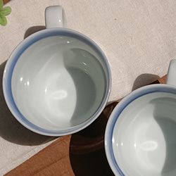 マグカップ （ささの葉）手描き　九谷焼染付　陶器　 5枚目の画像