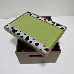 和紙畳飾り台収納BOX　カウ柄 11枚目の画像