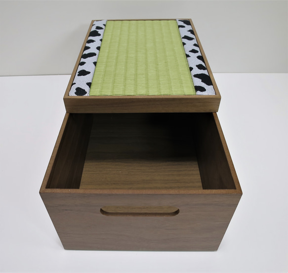 和紙畳飾り台収納BOX　カウ柄 10枚目の画像
