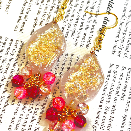 Sparkle-ピンクのホログラム-【ハンドメイド レジンアクセサリー