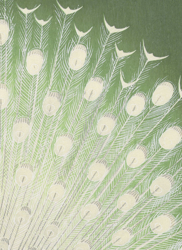 【NO.37】白い孔雀の日本画アートポスター和柄☆お正月鳥和モダン和室インテリア雑貨☆ハガキA4A3A2A1B4B3B2 4枚目の画像