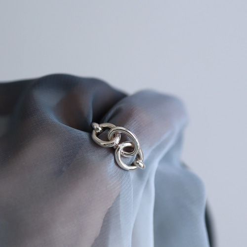 Chain design ringチェーンデザインリング3ovals 925 指輪