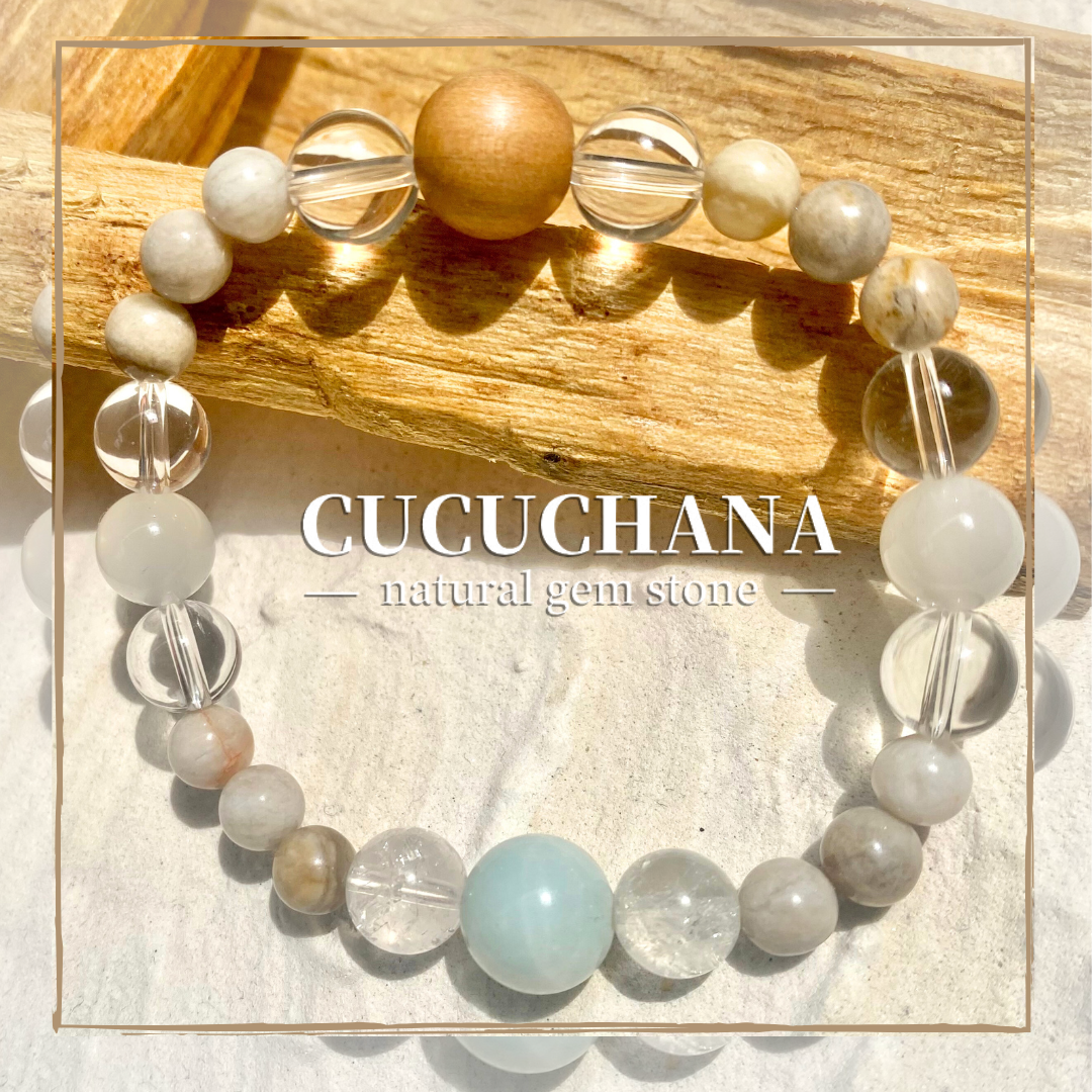 癒しを与え、幸福な結婚へと導く石【アクアマリン】 さらに守護力の高い石【シルバーリーフジャスパー】の夏アクセサリー