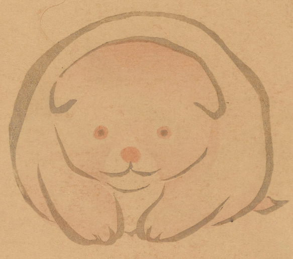 【NO.186】子犬の水墨画アートポスター☆浮世絵日本画和室インテリアアニマル可愛い癒しA3A2A1B5B4B3B2L版 4枚目の画像
