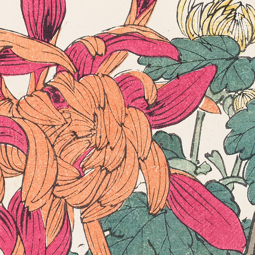 NO.188】菊の花鳥図アートポスター☆浮世絵日本画和室インテリア和