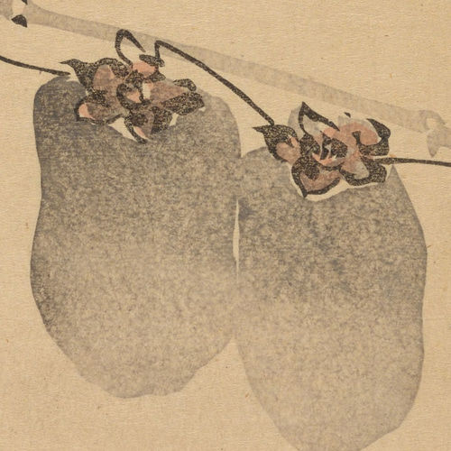 NO.189】鶯と干し柿アートポスター☆水墨画浮世絵日本画和室インテリア