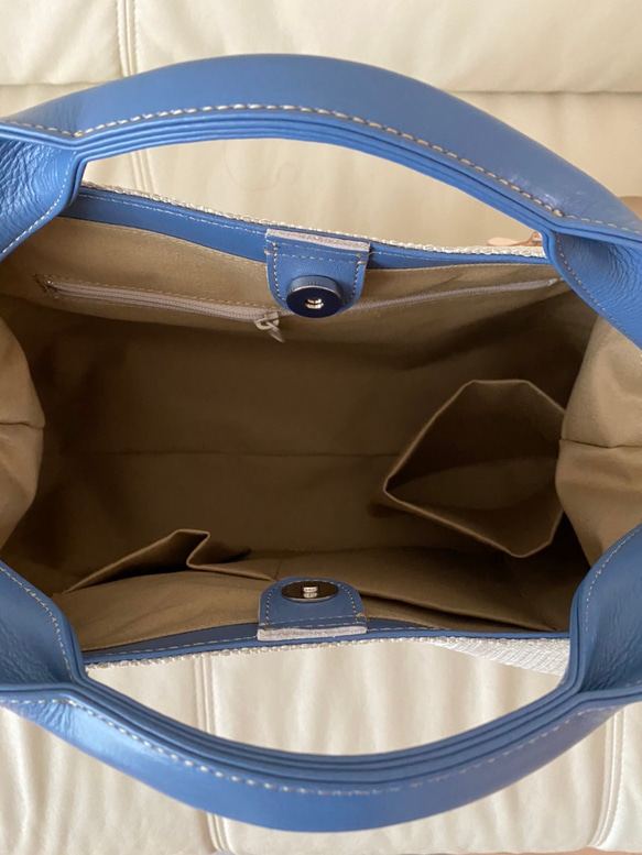 日本製　どこのお店でも出逢えない‼️型くずれしにくい加工とはっ水効果のある生地スイジン仕様のトートバッグ 15枚目の画像