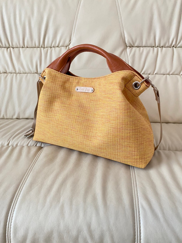 日本製　どこのお店でも出逢えない‼️型くずれしにくい加工とはっ水効果のある生地スイジン仕様のトートバッグ 7枚目の画像