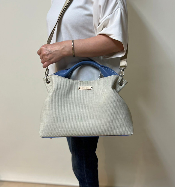 日本製　どこのお店でも出逢えない‼️型くずれしにくい加工とはっ水効果のある生地スイジン仕様のトートバッグ 17枚目の画像