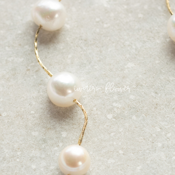 ブライダルにおすすめ★揺れる3連の淡水パールピアスorイヤリング 2枚目の画像