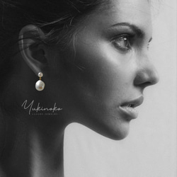 天然巴洛克珍珠+天然圓形珍珠雙耳環 [Enchanted Baroque] HP013 第2張的照片