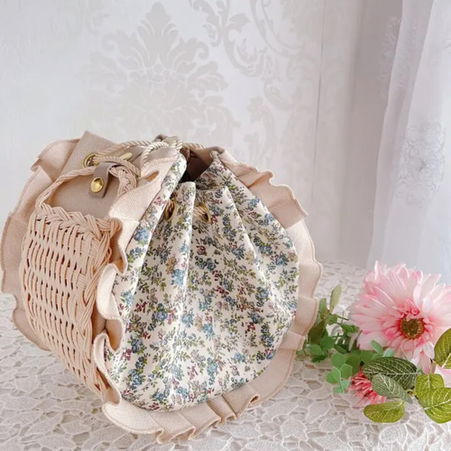 ゆったり柔らか 1点もの！とても可愛い♡ オーダーメイド カゴバック