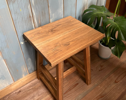 Creema限定 サイズオーダー】無垢材 サイドテーブル スツール テーブル