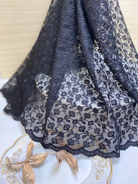 黒 レース バラ模様 ボレロ LL 新品 長袖レースボレロ 黒 大きいサイズ パーティー 結婚式