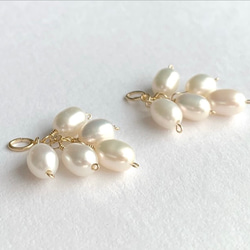 天然石ピアス】ローズクォーツ 薔薇 14kgf フックピアス イヤリング