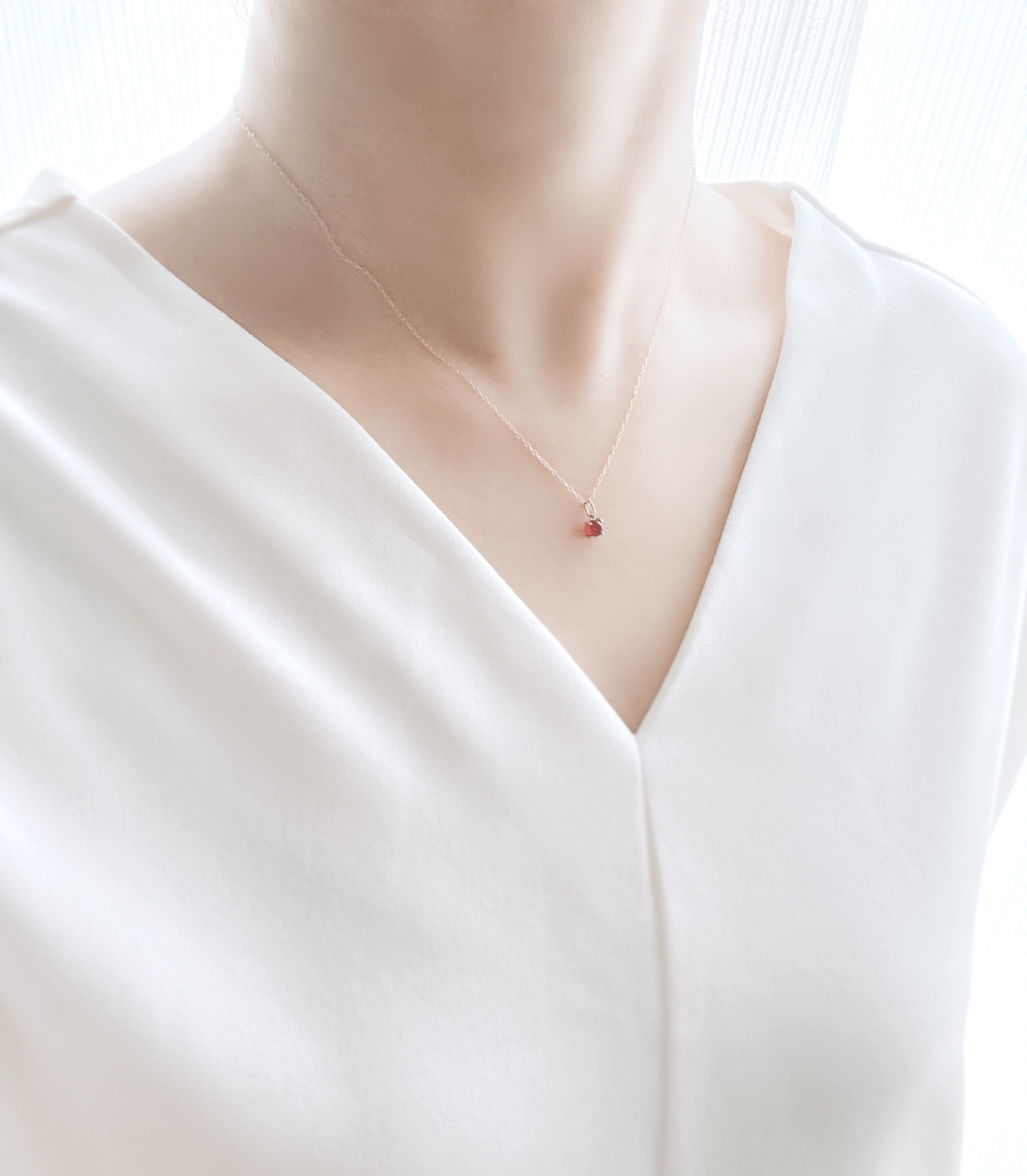 【ルビー】7月誕生石✴︎2way K10YG Skin Necklace