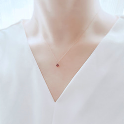 【ルビー】7月誕生石✴︎2way K10YG Skin Necklace 2枚目の画像