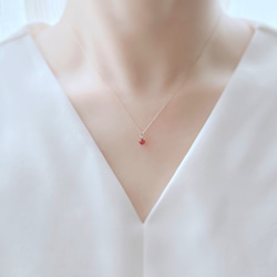 【ルビー】7月誕生石✴︎2way K10YG Skin Necklace 3枚目の画像