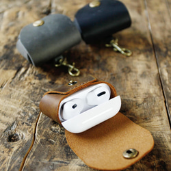 AirPods Proケース、レザーAirPodsカバー、AirPods Proケースキーチェーン 8枚目の画像