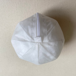 【完成品あり】小さい紙風船ポーチ　白くま　コーデュラナイロン　浴衣にも 5枚目の画像