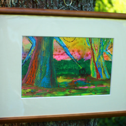 rainbow forest <虹の森NO2＞アクリル画　 マット紙　送料無料。 3枚目の画像