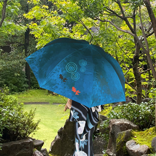 UVカット 折畳 竹傘 イルカ 置き傘 紫外線99.9％カット 晴雨兼用