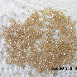 カットビーズ　ライトベージュゴールド×クリア 1枚目の画像