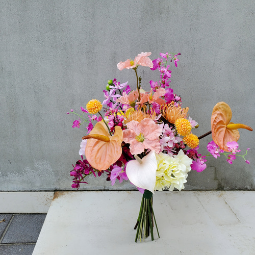 完成品 / 高級造花 アンスリウムのカラフルブーケ no.001 ブーケ