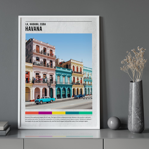 トラベルポスター Cuba Havana カラフル ビルディング / インテリア 
