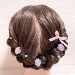 【Uピン】マーメイドの髪飾り　ピンク 1枚目の画像