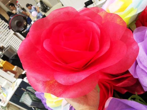 【ジャイアントフラワー 手作りキット 初級 ローズ S 】 Giant Flower 花径約30cm 結婚式 誕生日 2枚目の画像