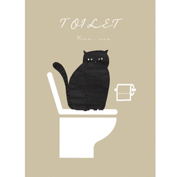 北欧ねこ✴︎ toilet◻︎ インテリアポスター◻︎ 4枚目の画像