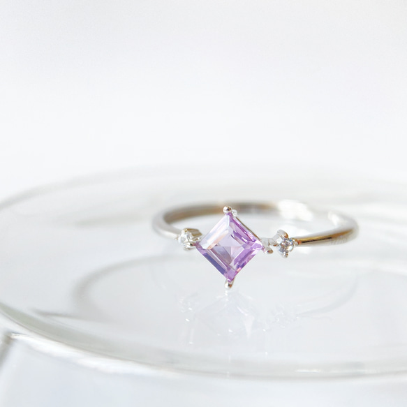 南非紫晶純銀戒指 (全淨體VS級) 第1張的照片