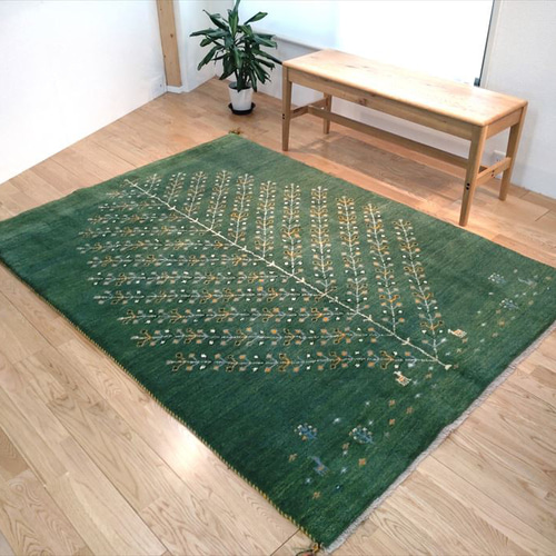 ペルシャウールギャッベカーペット/サイズ：160x210cm..313p。