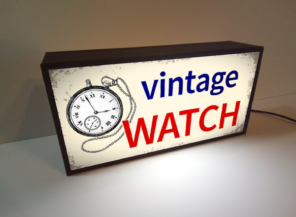 【文字変更無料】時計 腕時計 時計店 ビンテージウォッチ 貴金属 ミニチュア ランプ 看板 置物 雑貨 ライトBOX 3枚目の画像