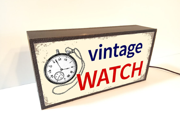 【文字変更無料】時計 腕時計 時計店 ビンテージウォッチ 貴金属 ミニチュア ランプ 看板 置物 雑貨 ライトBOX 4枚目の画像