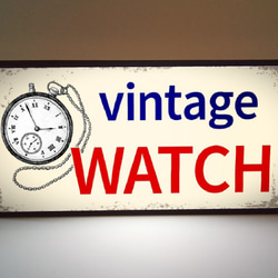 【文字変更無料】時計 腕時計 時計店 ビンテージウォッチ 貴金属 ミニチュア ランプ 看板 置物 雑貨 ライトBOX 2枚目の画像