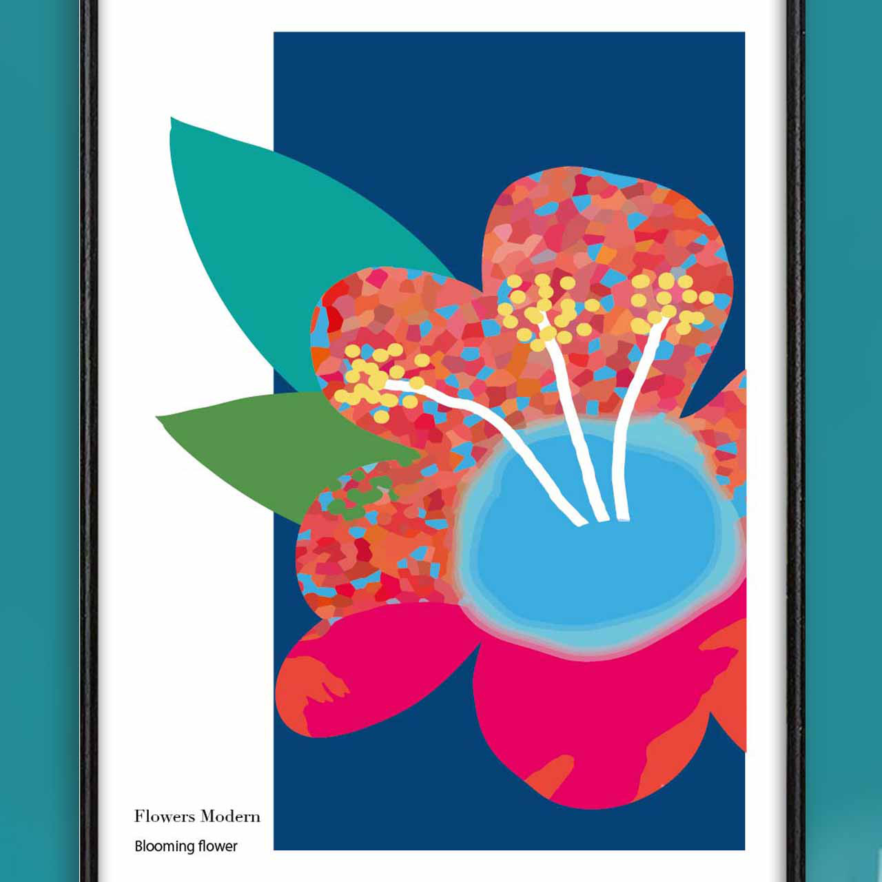 シンボリック　花　イラスト　ポスター　A4 A3 A2 A1　アートポスター  全作オリジナル　1458