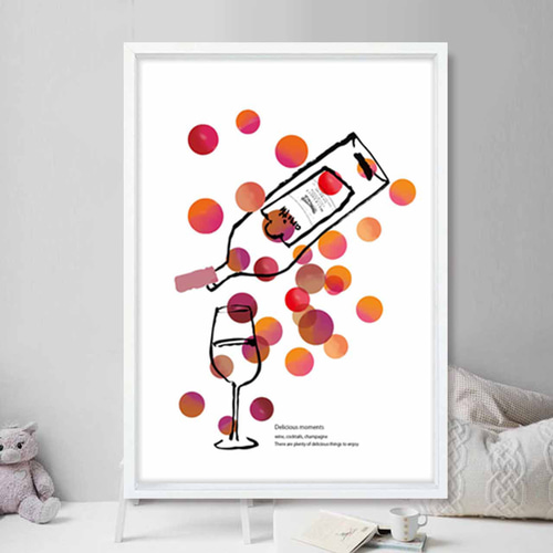おいしいひととき フルーツ ワイン イラスト ポスター A4 A3 A2 A1
