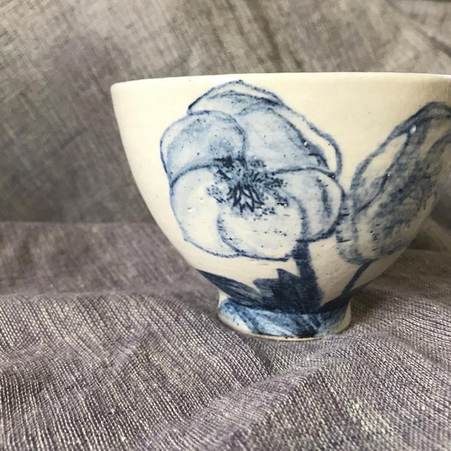 エビ絵茶碗 陶器製 高台付き エビ絵茶碗 陶器製 高台付き 有田焼 染付海老絵 小鉢揃 5枚