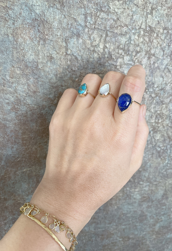 《k10YG》grand bleu ring〜ホワイトシェル&クリスタルJojuly 14枚目の画像