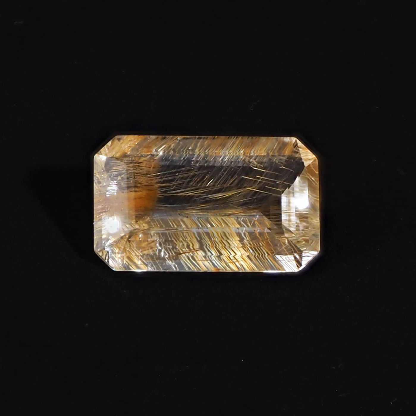 【金色の針状インクルージョンが華やかに輝く】 リモナイトイントパーズ 10.17ct