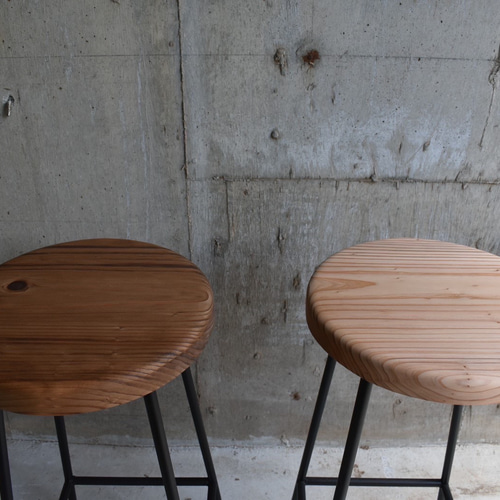 スツール　鉄　木 PT-S01】アイアンと木のシンプルなスツール テーブル・デスク用 鉄脚